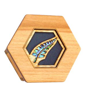 Hexagonal Box - Paua fern