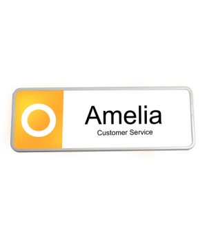 Plastic Name Badge - White