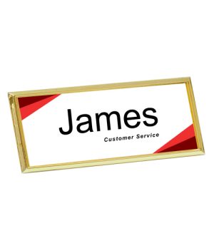 Straight Rectangle Badge - Small Gold