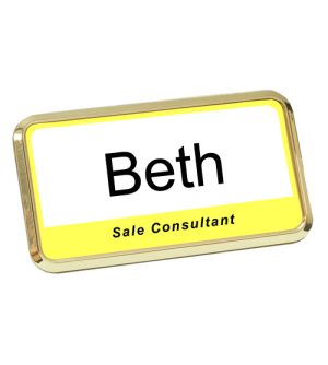 Rounded Rectangle Badge – Large Gold