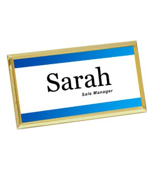 Straight Rectangle Badge - Large Gold