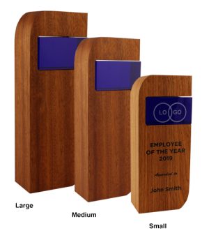 Alternative view of Walnut Wood Block - Blue Crystal