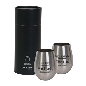Stemless Stainless Steel Wine Glass Set